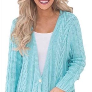 Teal cardigan